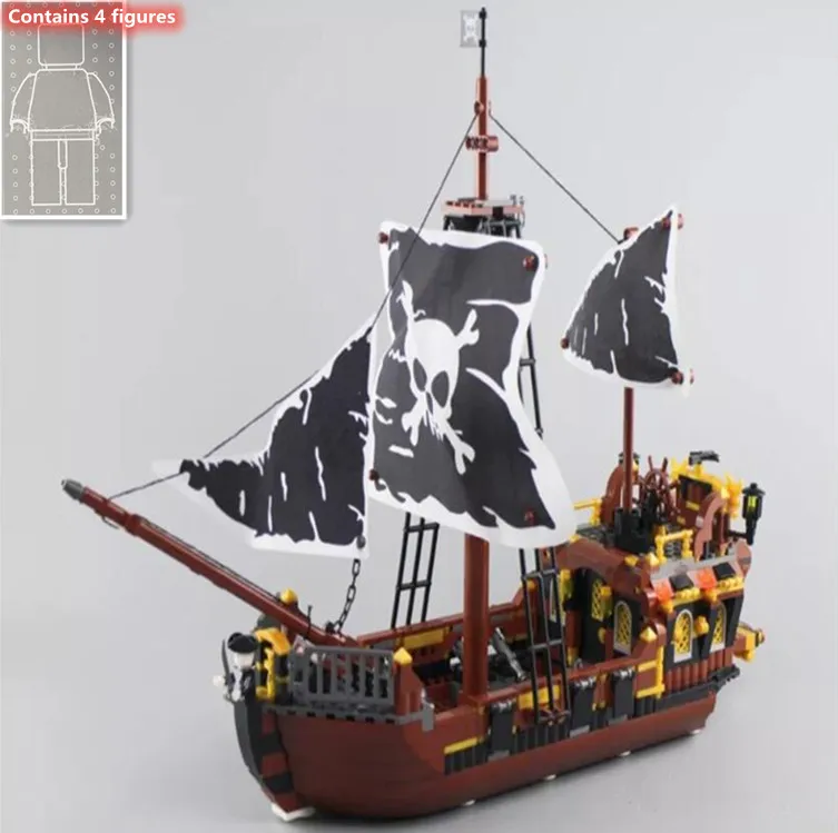 Новая модель пиратской серии король пиратов флагманская набор строительных