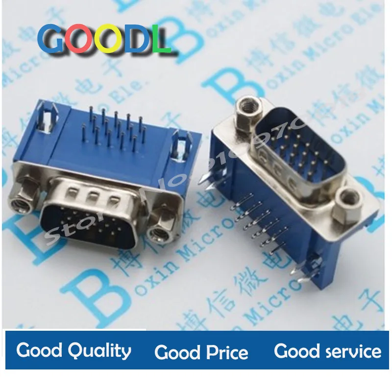 5PCS HDR15P three-row male DB15 D-SUB VGA HDB 15P socket |