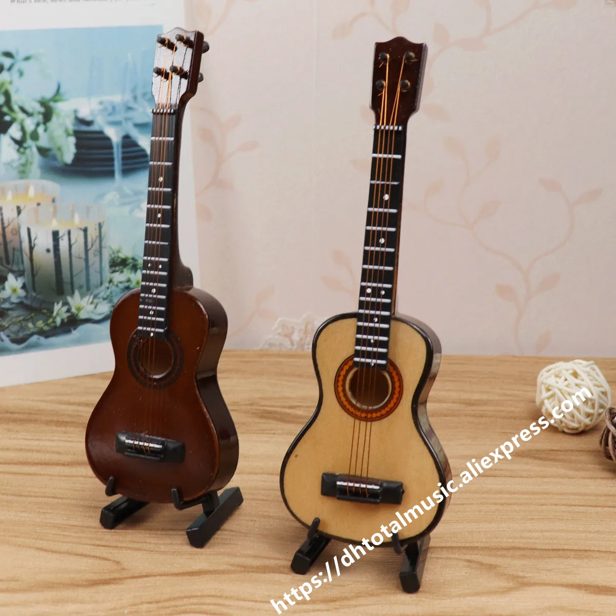 Миниатюрная модель Ukelele Деревянный мини музыкальный инструмент коллекция