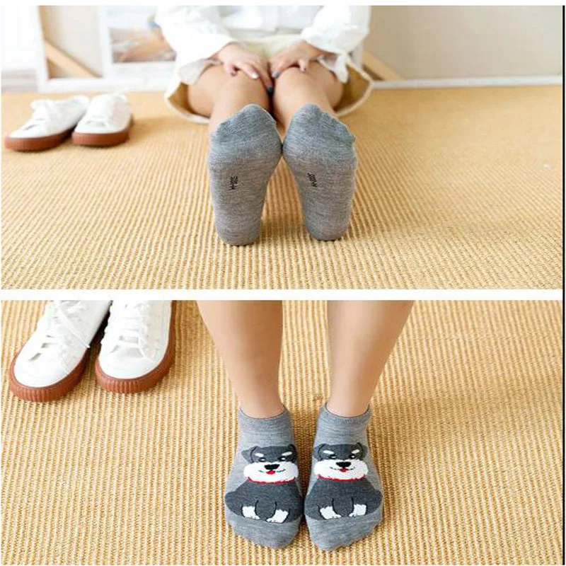 Новые Мультяшные короткие носки с котом и собакой индивидуальные хлопковые