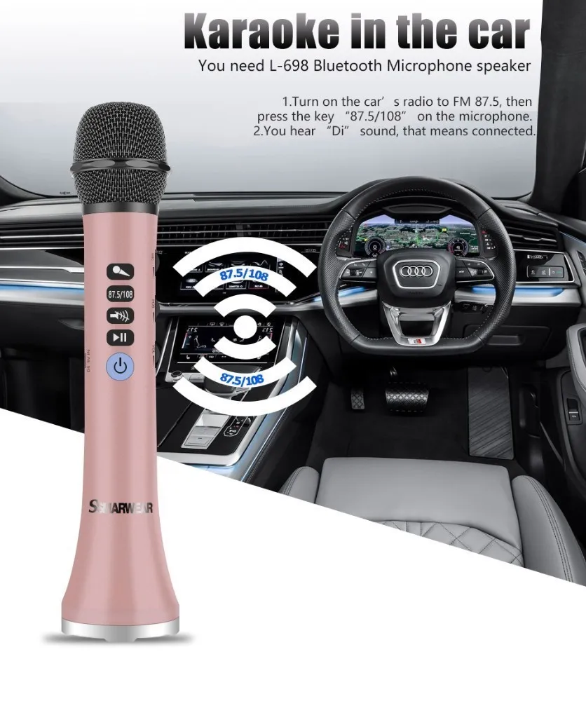 L698 беспроводной 15 Вт студийный bluetooth микрофон для видео записи компьютера FM автомобиля караоке микрофон микрофона