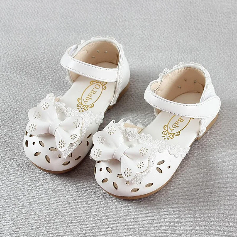 Newborn Infant Baby Girls Bowknot Princess Shoes Kids Toddler Sandals White Wedding Party Shoes 6M 8M 10M 12M 2 3 5 6 Years Old