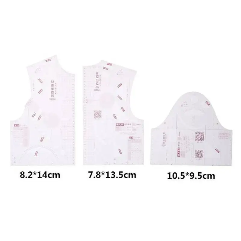 

1:3 Fashion Design Mini Ruler Cloth Design Student Teaching Apparel Drawing Templete Garment Prototype Rulers 3Pcs/Set
