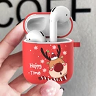 Чехол из ТПУ для наушников Airpods 1, 2, чехол для наушников, новогодние мягкие чехлы, чехлы для наушников Apple Airpod 1, 2 коробки, рождественский подарок
