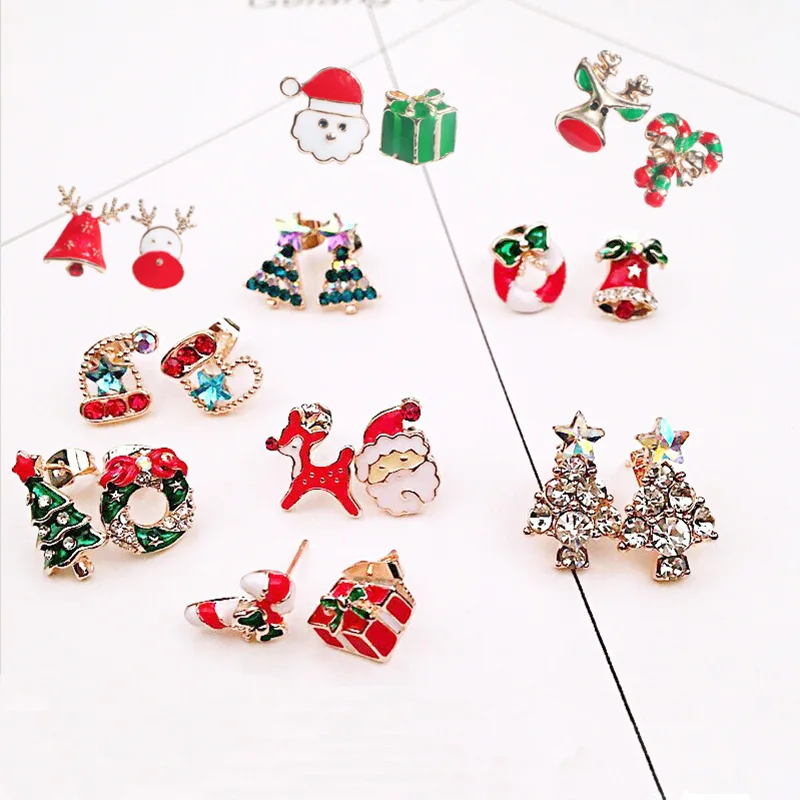 

2pcs/set Mixed Metal Enamel Charms Christmas Pendants Ornaments Beads for Bracelet Earrings Jewelry Making Xmas Tree Decor Kids