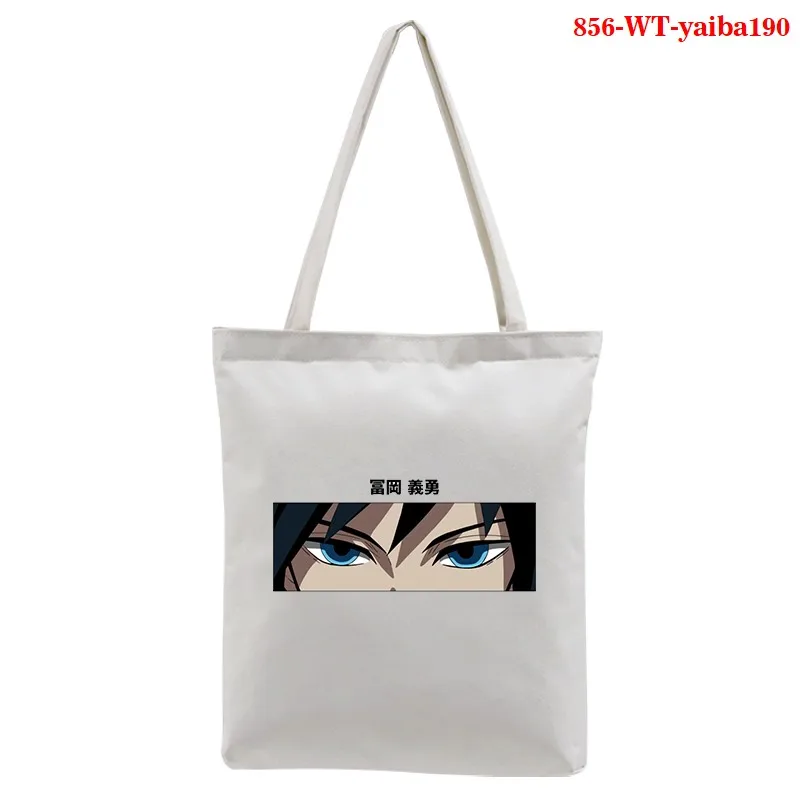 

Сумка для покупок Demon Slayer, холщовая сумка-шоппер с рисунком, женская сумка через плечо, Женская эко-сумка большой емкости Kimetsu No Yaiba