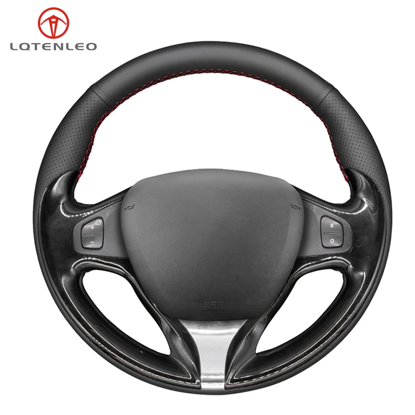 

LQTENLEO черная искусственная кожа ручная строчка для Renault Clio 2013 2014 2015 2016 Captur 2013-2017