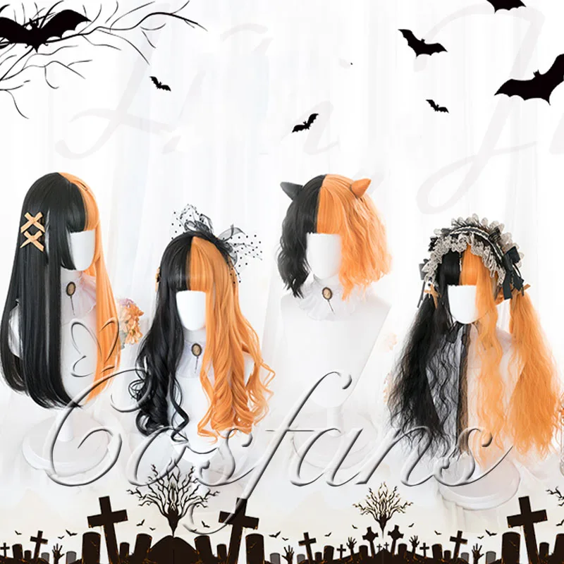 Парик в стиле лолита для косплея градиентные длинные вьющиеся волосы с длинной