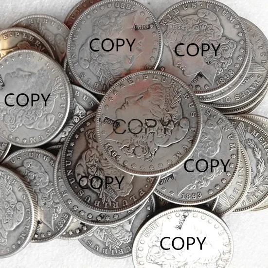 

Morgan Dollar 13-CC (13PCS) dates Copy Coins Silver Plated