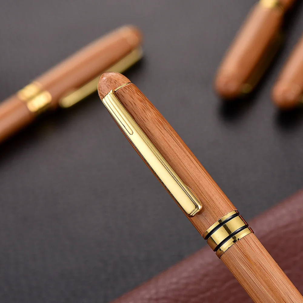 High Quality Bamboo Ballpoint Pens Business Office Sign Pen Back To School Student Writing Stationery Supplies 03746 |