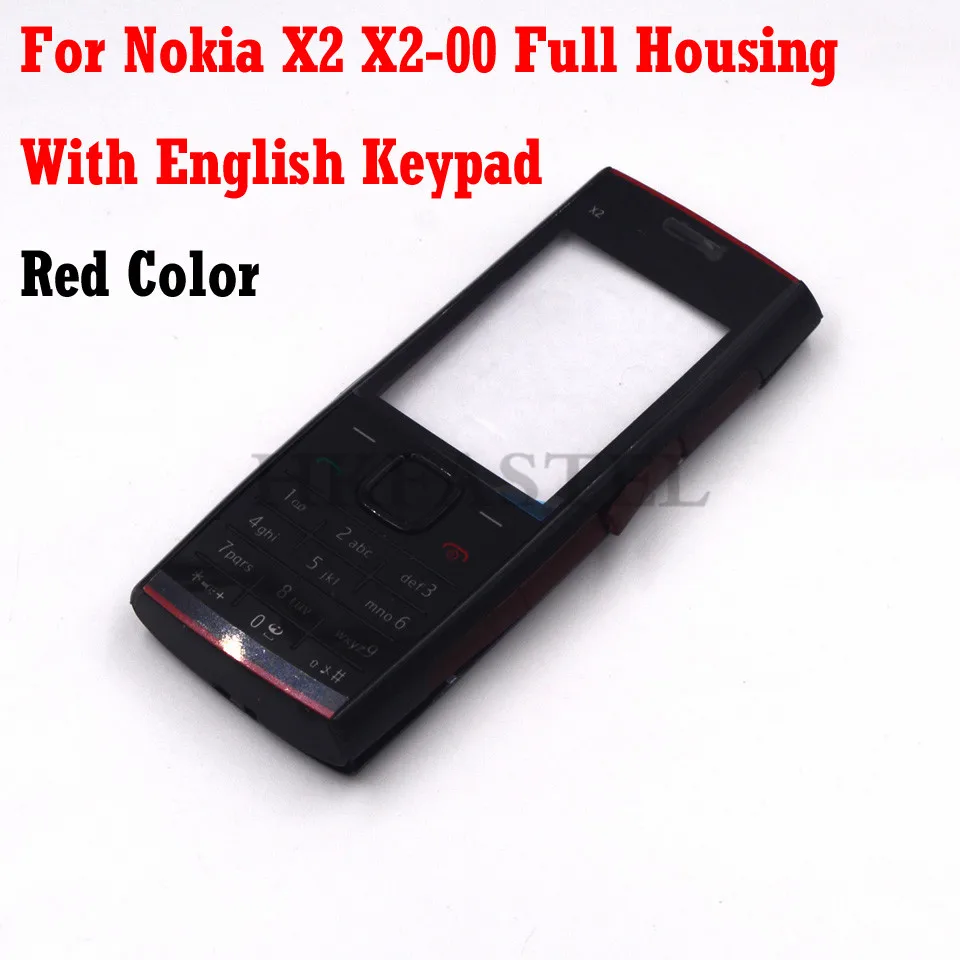 Red English Для Nokia X2 X2-00 полный корпус для мобильного телефона чехол+ английский/русский/арабский клавиатура+ инструменты - Цвет: Red English