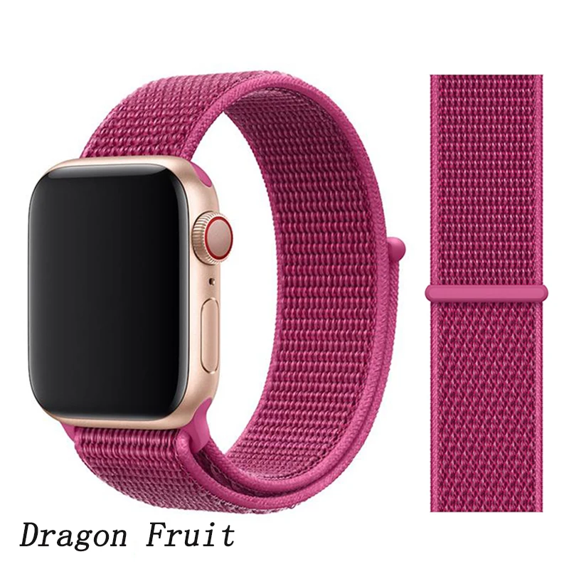 Dragon Fruit N1 Спортивная петля ремешок apple watch band 42 мм 38 мм apple watch 4 3 band iwatch band 44 мм 40 мм correa pulseira 42 44 нейлоновый ремешок для часов - Цвет ремешка: Dragon Fruit N1