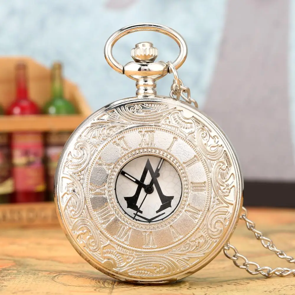 

Antique Hollow Customized Dial Steampunk Quartz Pocket Watch Roman Numerals Punk Necklace Pendant Chain Best Gifts for Men Wome