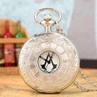 antique hollow customized dial steampunk quartz pocket watch roman numerals punk necklace pendant chain best gifts for men wome