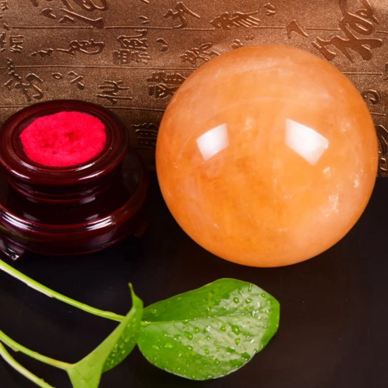 4 10 см натуральный цитрин Кальцит кварц хрустальный шар целебный Gemston|Камни| |