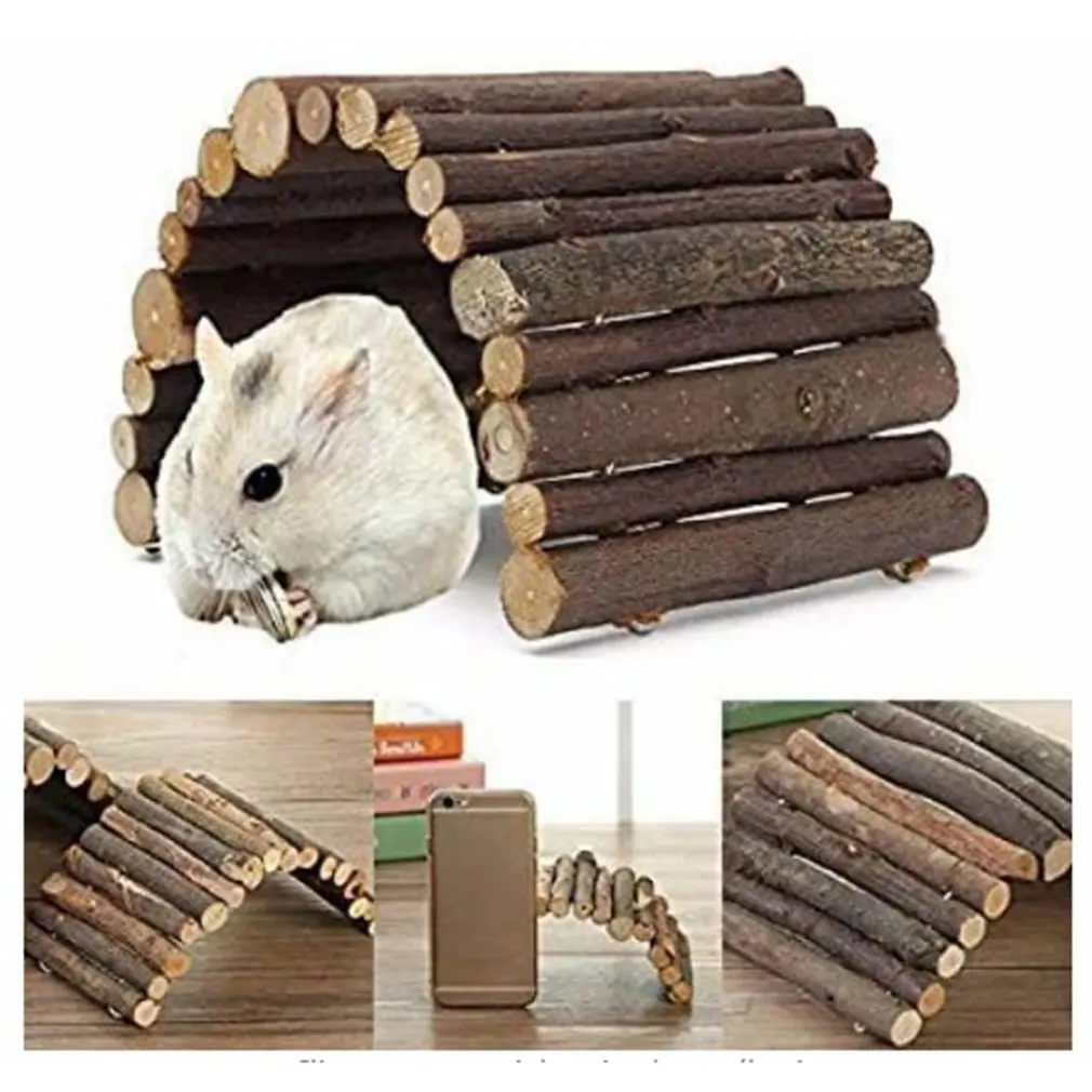 

Pet Rodent Mice Jogging Hamster Gerbil Rat Toy Hamster Ladder Wooden Pet Bridge Toy Hamster Guinea Pig Parrot Fence