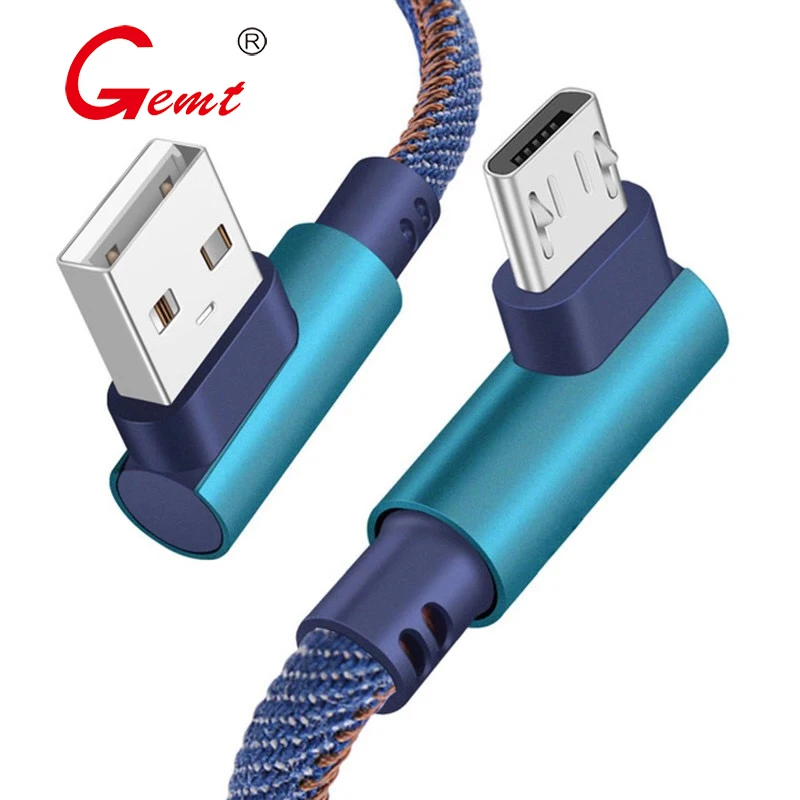 USB кабель для передачи данных мобильного телефона Denim двойной usb-кабель с углом 90