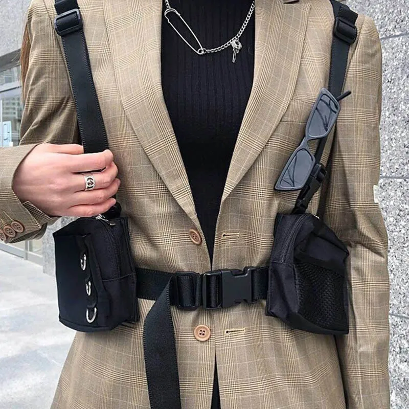 Женская нагрудная сумка в стиле хип-хоп брендовая поясная сумочка унисекс