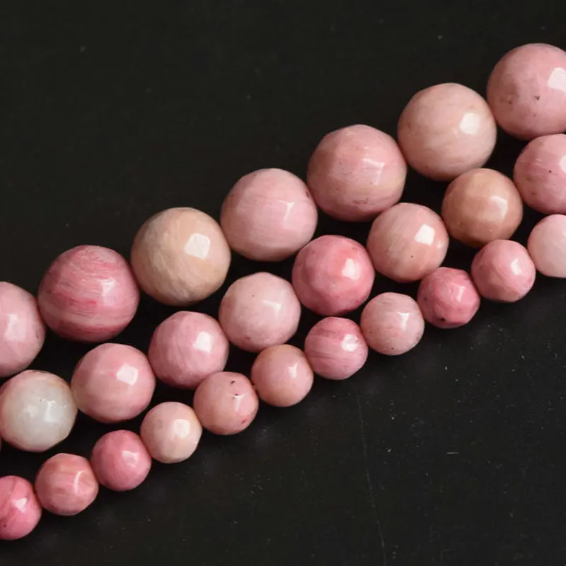 4 12 мм натуральный круглый граненый розовый Родонит Бусы из родохрозита для