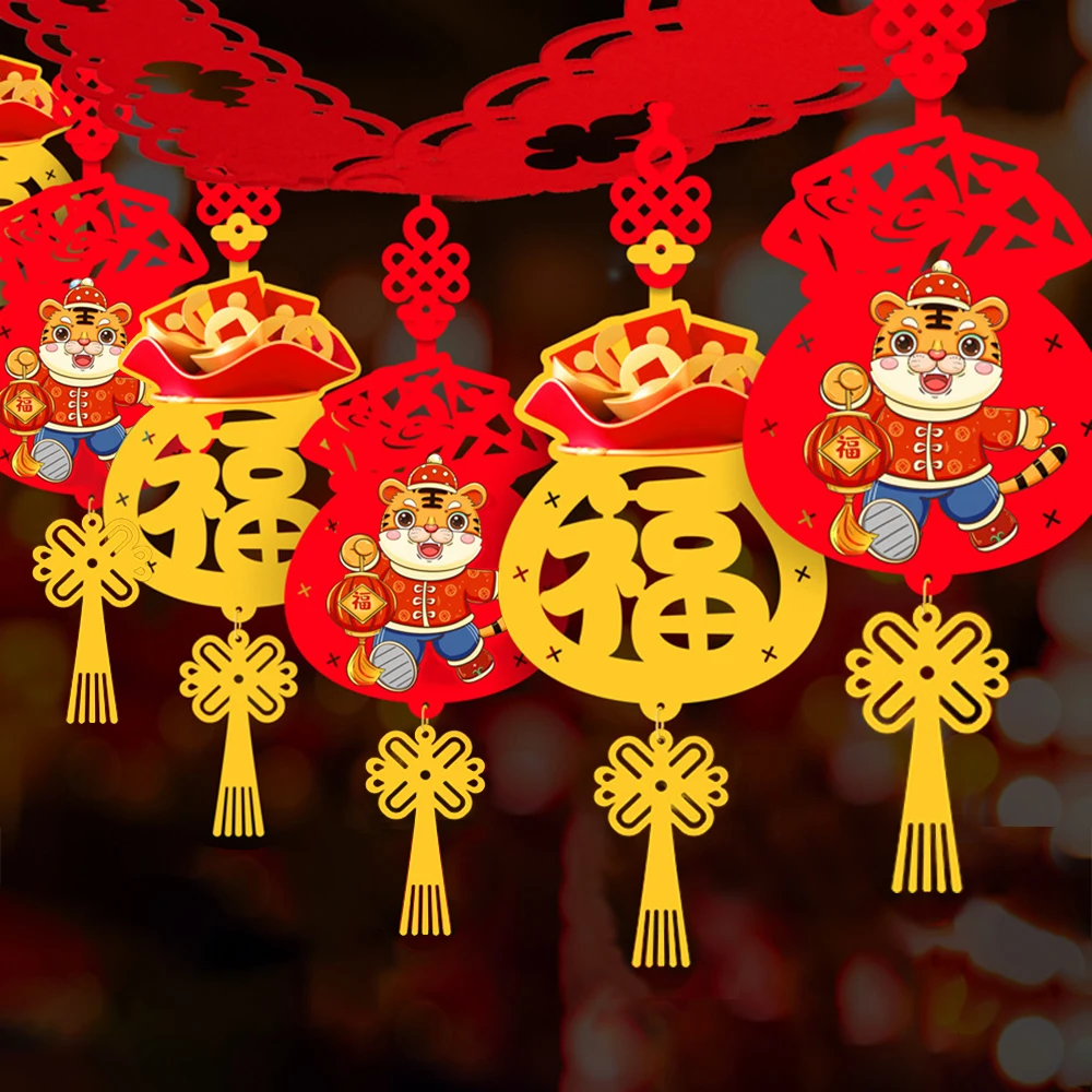 

1Set Chinese New Year Lantern DIY FU Character Red Lantery Hanging Ornaments for Lunar New Yeart Spring Festival Decor