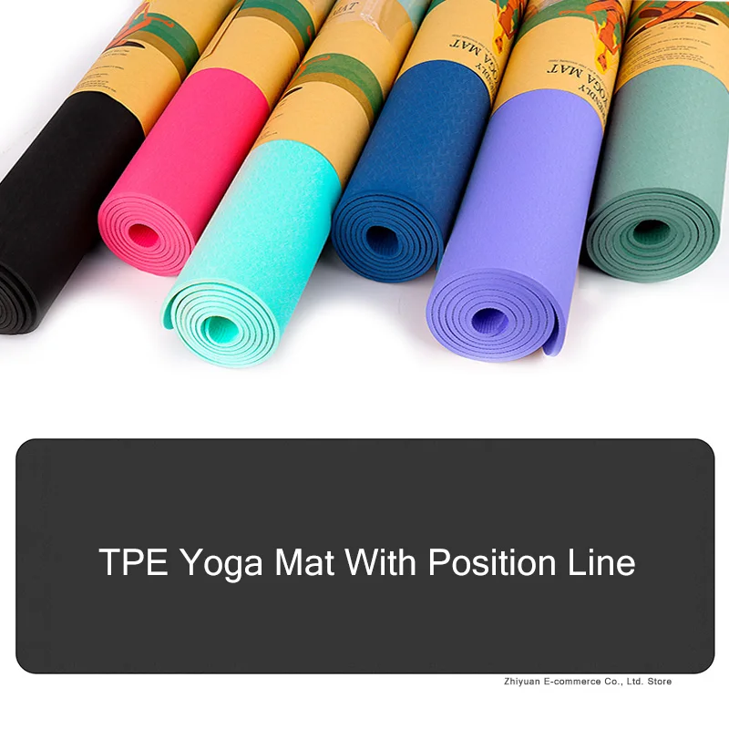 TPE коврик для йоги 1830*610*6 мм коврики занятий фитнесом гимнастикой пилатесом