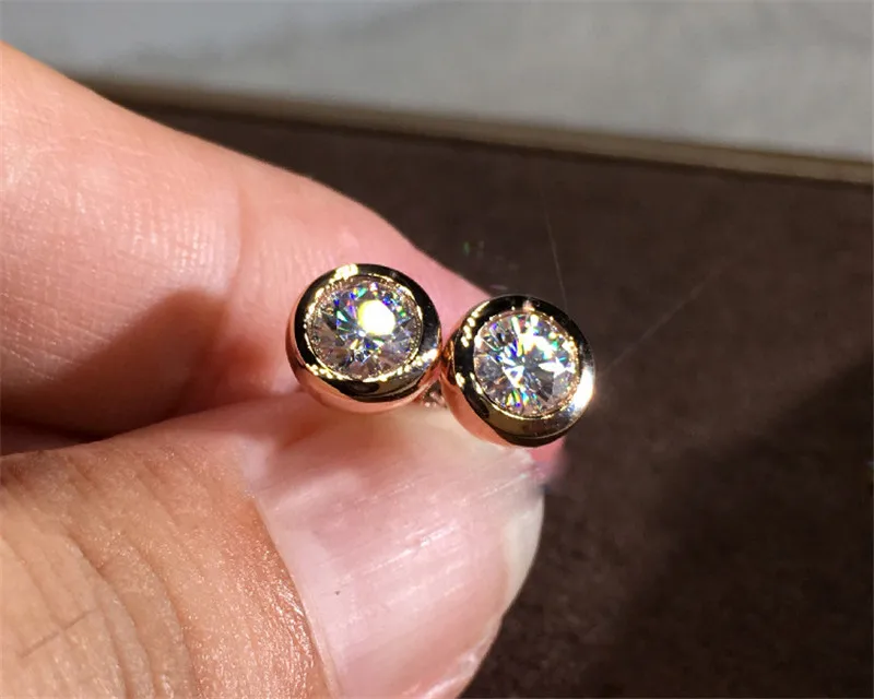 

Vecalon SolitaireStud earring AAAAA Cz stone Real 925 Sterling silver Fine Party wedding Stud Earrings for women Bridal Jewelry