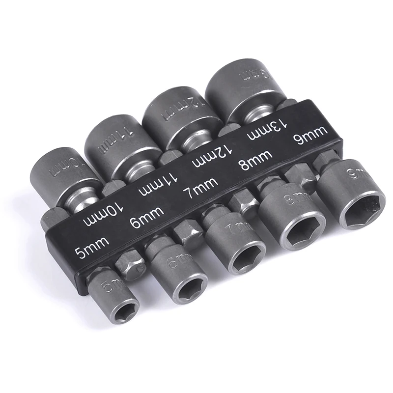 9Pcs/ Set Power Nutdriver Nut Driver Bit Adapter Strong Magnetic Hex Shank Socket Bits | Инструменты