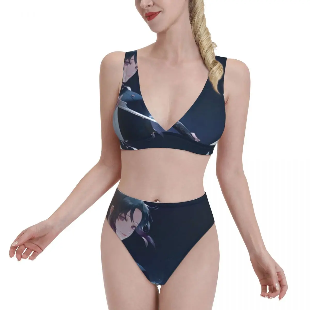 

Bikini Samura Slayer Ikatana Exotic 2021 Women Swimsuit high Waist 2 piece woman set Anime Harajuku Kawaii bathing suit SwimSuit