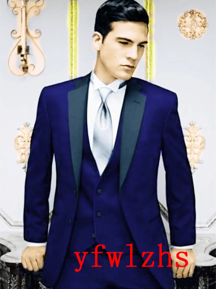 

Handsome Two Buttons Groomsmen Notch Lapel Groom Tuxedos Men Suits Wedding/Prom/Dinner Best Blazer(Jacket+Pants+Vest+Tie) 370