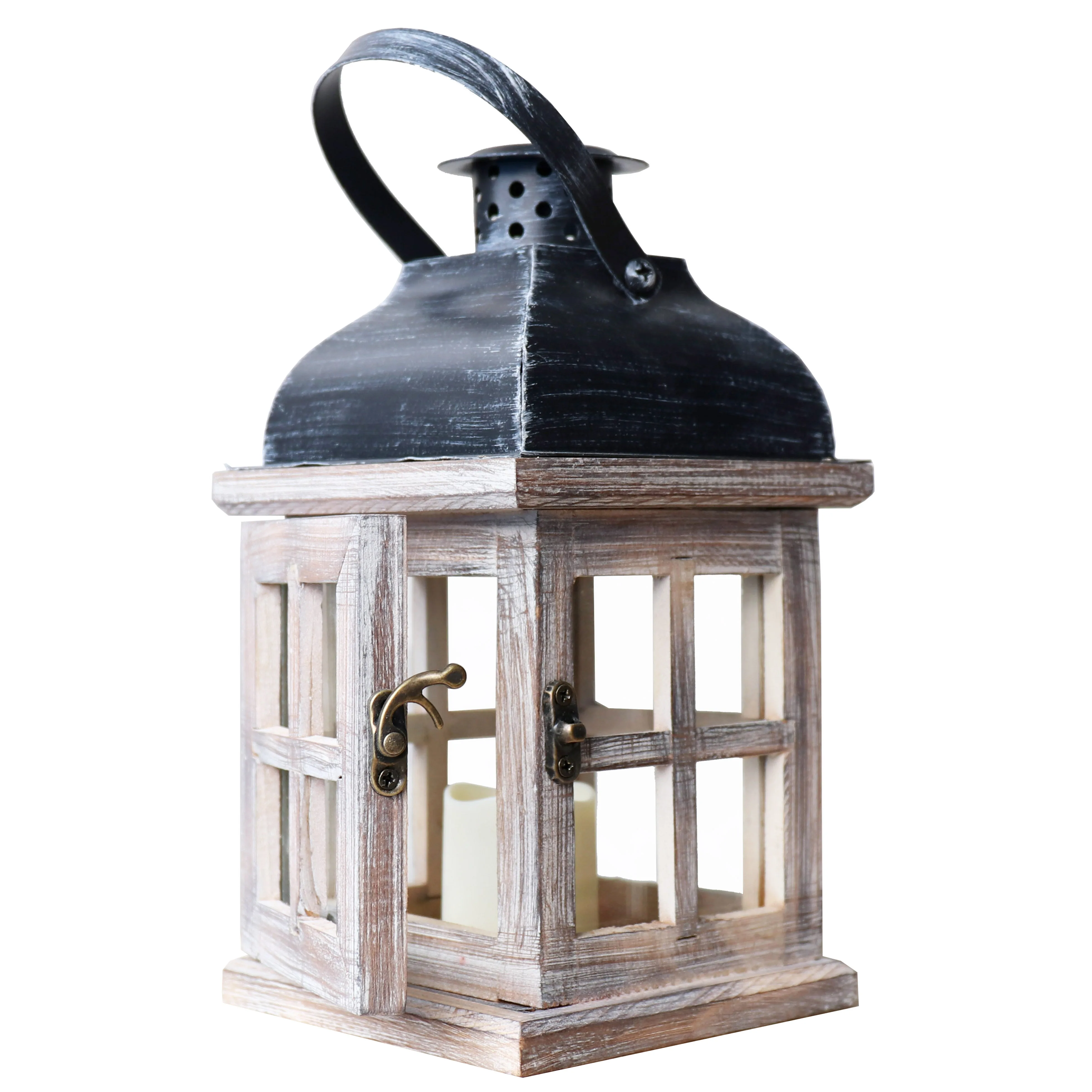 Ретро деревянный подсвечник ветровая лампа стеклянный железный декоративный