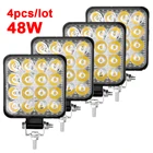 Автомобильный светодиодный фонарь 48 Вт, рабочий свет, 16 светодиодов 12 В, противотуманная лампа, светодиодный фонасветильник для внедорожника, грузовика, комбинированный, лодки, авто, 124 шт.