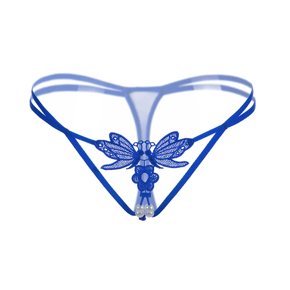 Womail Butterfly Lace Design Lingerie Femme Sexy Knickers G-string Pearl Low Waist Hollow Out Panties Solid | Тематическая одежда