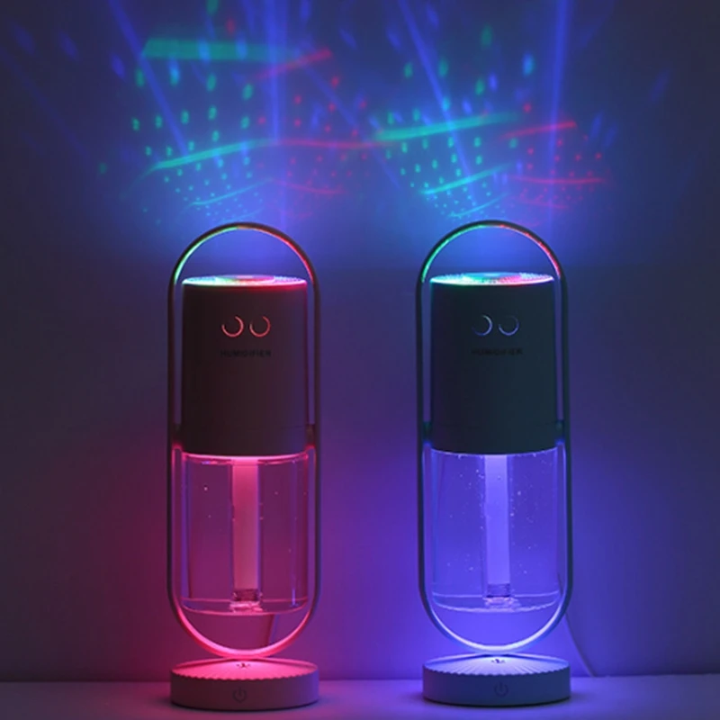 

Portable USB Air Ion Humidifier Colorful 200ML Mist Air Purifier Creative Projection Night Lights for Home Office