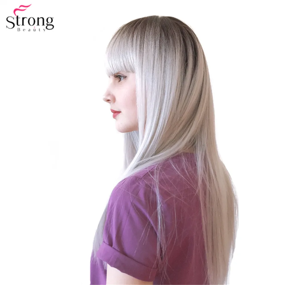 StrongBeauty Женские синтетические парики матовые Ombre длинные прямые волосы в стиле