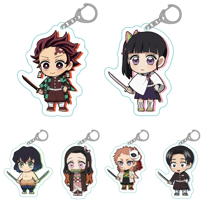 Demon Slayer аниме брелок женский Kimetsu No Yaiba мультяшная фигурка акриловый кулон 2021 -
