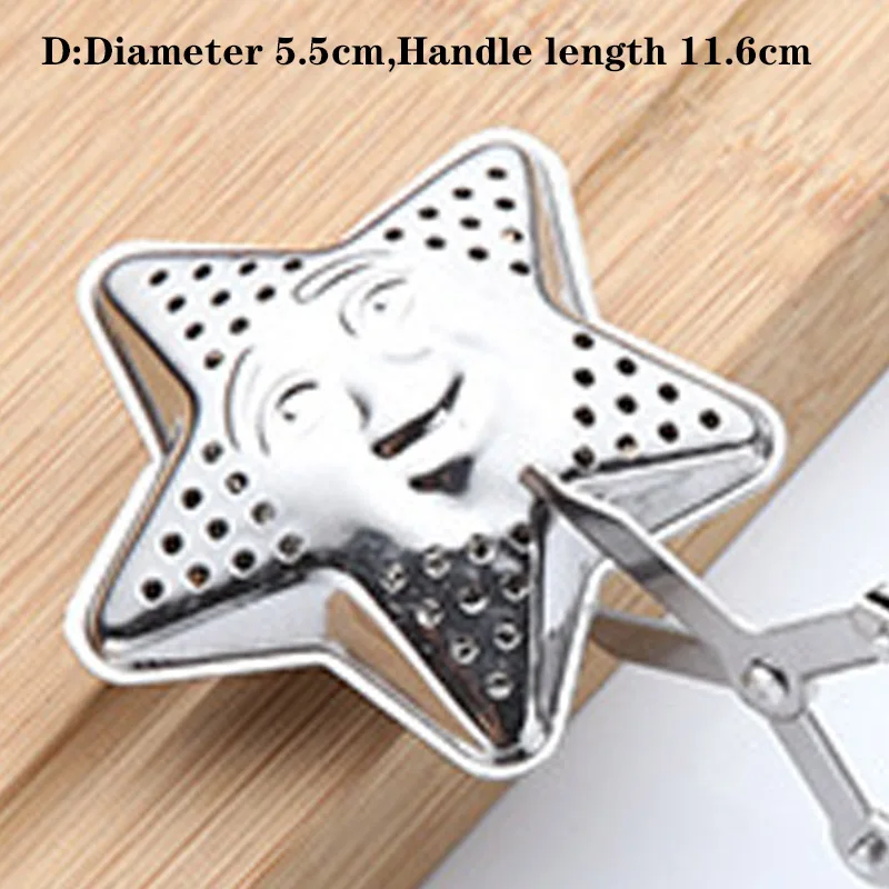 

Stainless Steel Mesh Tea Strainer Creative Lovely Shape Coffee Herb Spice Filter Diffuser Reusable Tea Strainer with Drip Handle