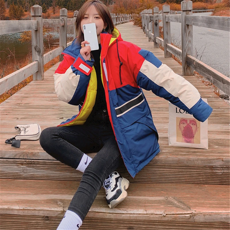 

2021 Winter Fashion New High-Quality Young Men Women Mid-Length Hooded Long-Sleeved Thick Warm Cotton Clothing Trend H421