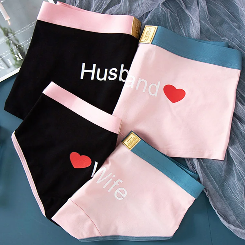 Hot Couple Underwear Cotton Panties New Style Sexy Underpants High Quality Women's Underpants Men Boxer Shorts Lover Cute Panty