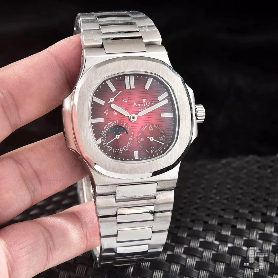 

Classic New Automatic Mechanical Men Watch Sapphire Silver Black Blue Glass Back MoonPhase Jumbo Sport Limited Watch AAA+