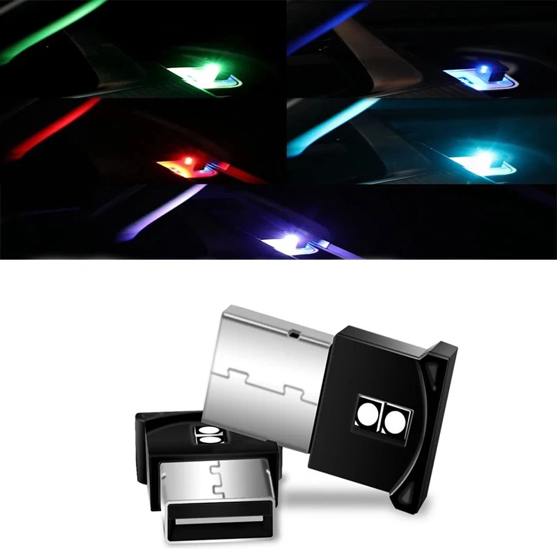 

2021 RGB Car Light USB Auto Interior Atmosphere Light Plug/Play Emergency Bulbs Mini Decorative Lamp Emergency Lighting For Car
