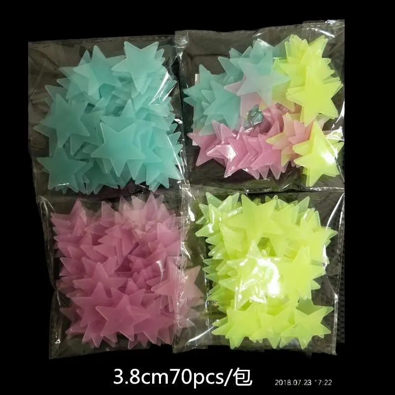 

100pcs 3D Stars Glow In The Dark Wall Stickers Luminous Fluorescent Wall Stickers For Kids Baby Room Bedroom Ceiling Home Decor
