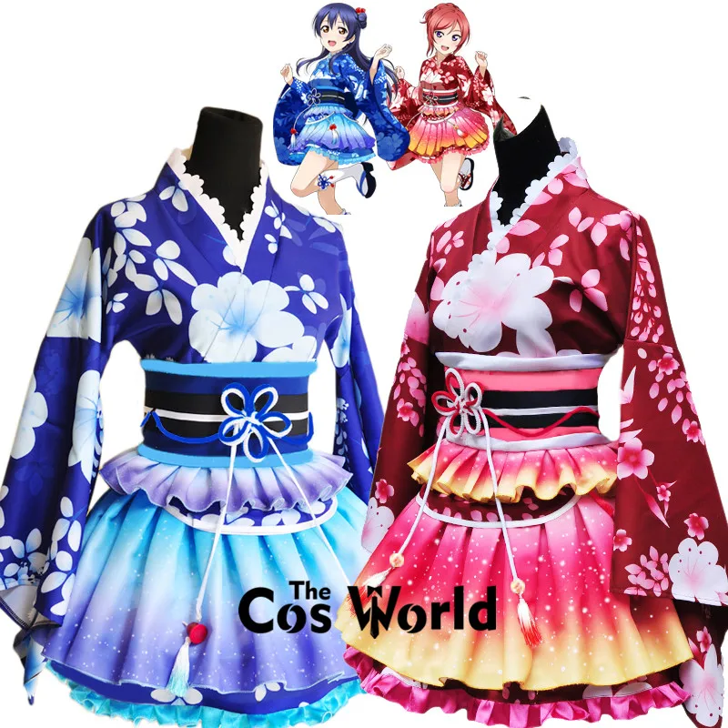 

Love Live Sonoda Umi Maki Nishikino Summer Festival Kimono Yukata Dress Outfit Anime Customize Cosplay Costumes