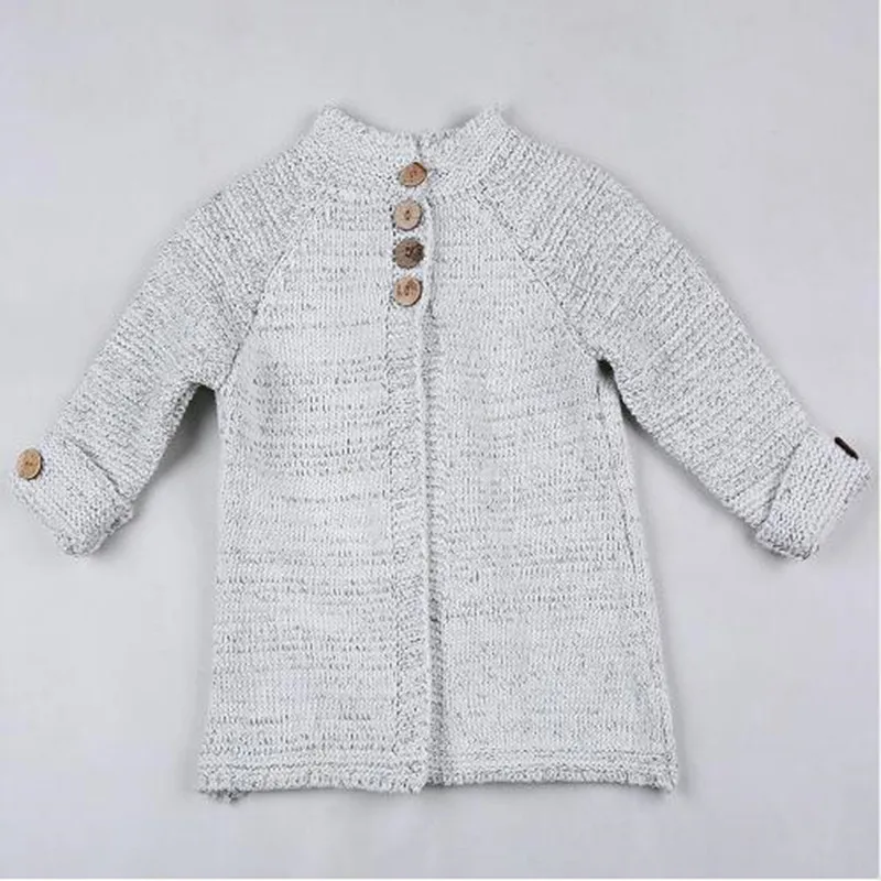 2019 однотонный вязаный свитер для девочек кардиган одежда маленьких на пуговицах