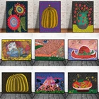 Постеры и печатные картины с изображением фиолетовой тыквы Yayoi Kusama, абстрактный холст настенные картины, Куадрос для домашнего декора