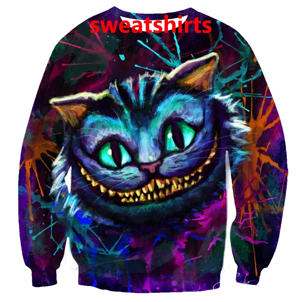 Футболка с 3d принтом Чеширского кота/толстовки/брюки модный мужской Харадзюку