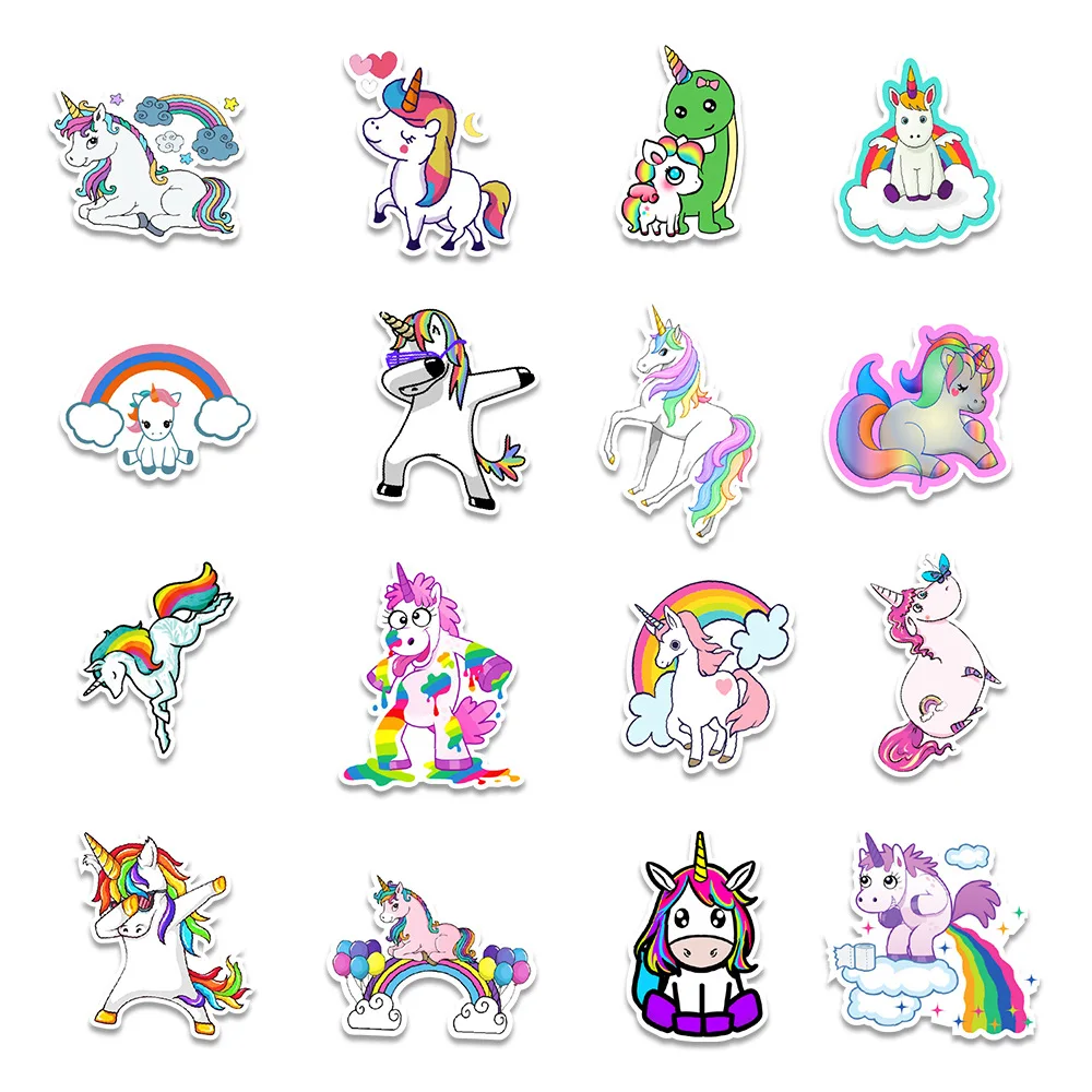 

10/50/100PCS Cartoon Cute Unicorn Graffiti Stickers Laptop Luggage Guitar Skateboard Waterproof DIY Decal Cool Sticker Kid Toy
