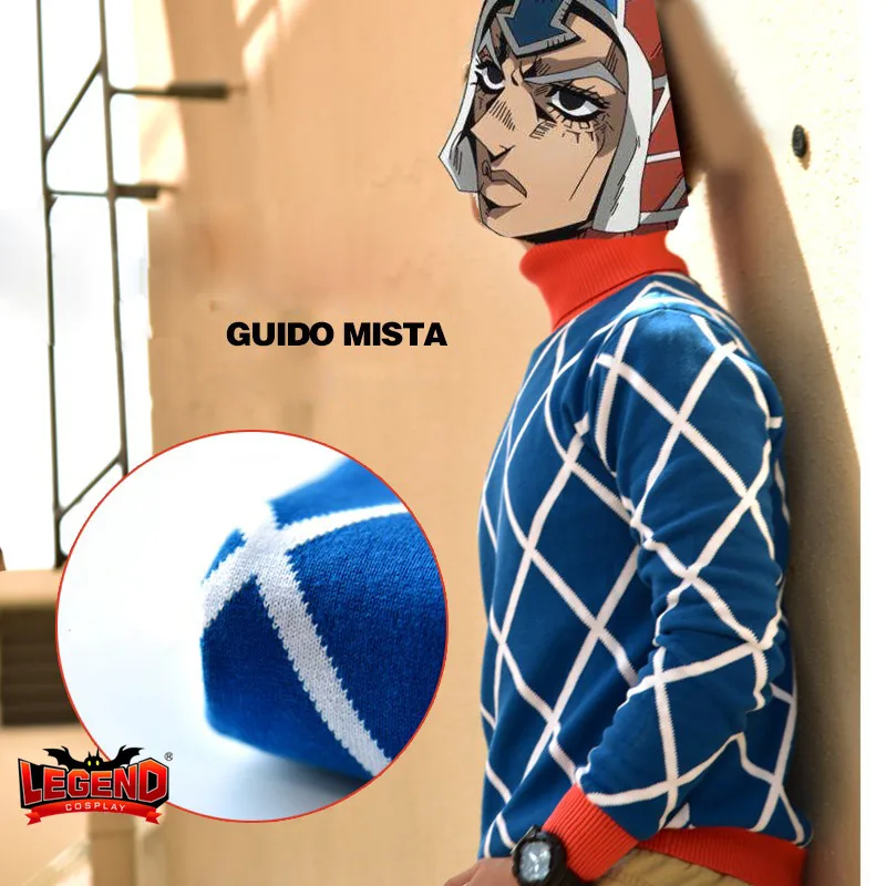 Аниме JOJO 5 приключения Джоджо Золотой ветер Гвидо Mista Косплэй костюм Топ