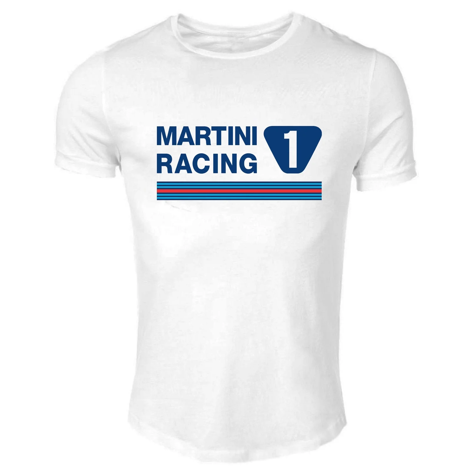 Мужские хлопковые футболки MARTINI RACING 1 дюйм с круглым вырезом|Мужские футболки| |