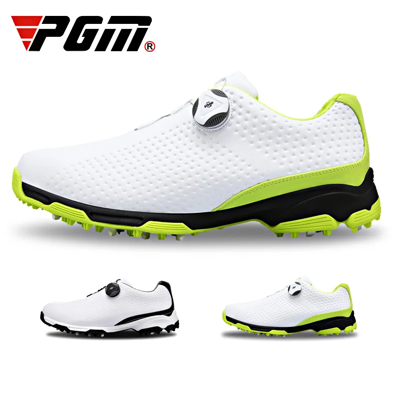

TaoBo Brand PGM New Men's Golf Shoes Quick Lace Waterproof Knobs Buckle Mesh Lining Breathable Anti-slip Mens Training Sneakers