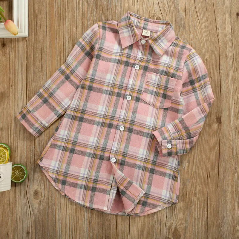Одежда для маленьких мальчиков и девочек на весну осень клетчатое пальто топ с